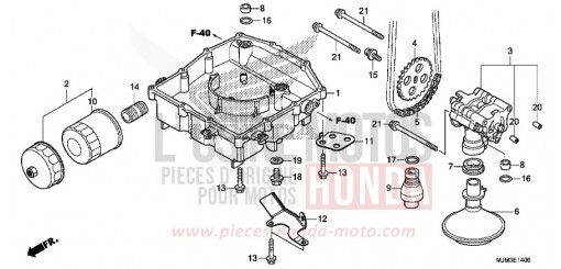 CARTER D'HUILE/POMPE A HUILE VFR800FE de 2014